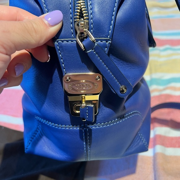 Tod's D styling bauletto Piccolo blue leather bag - Picture 3 of 4